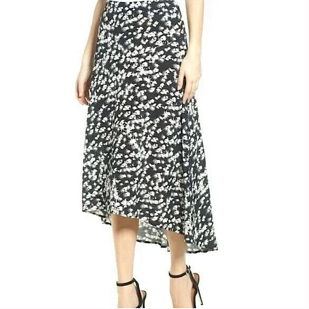 NEW Leith Panel Skirt Black Starburst Abstract Mid Size XL